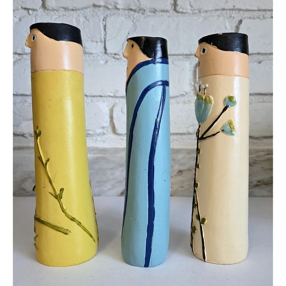 Spring Family Bud Vases Painted Resin Bohemian Vase Candle Holder Taper Holders‎